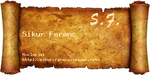 Sikur Ferenc névjegykártya