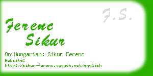 ferenc sikur business card